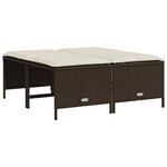 vidaXL Salon de jardin avec coussins 5 Pièces marron résine tressée