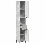 vidaXL Meuble de salle de bain haut Gris béton 31.5 x 33 x 190 cm
