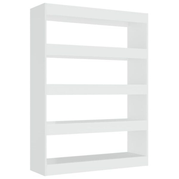 vidaXL Bibliothèque/Séparateur de pièce Blanc brillant 100x30x135 cm