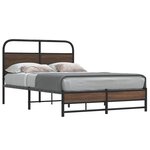 vidaXL Cadre de lit sans matelas 120x190 cm chêne marron