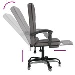 vidaXL Fauteuil de massage inclinable de bureau Gris Similicuir