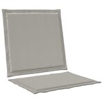 vidaXL Coussins de siège et de dos 4 Pièces Gris clair 47 x 45 x 2 cm