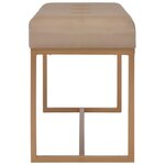 Banquette pouf tabouret meuble banc 80 cm beige velours 3002049