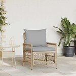 vidaXL Chaise de jardin Beige 60 x 70 x 78cm polyrotin