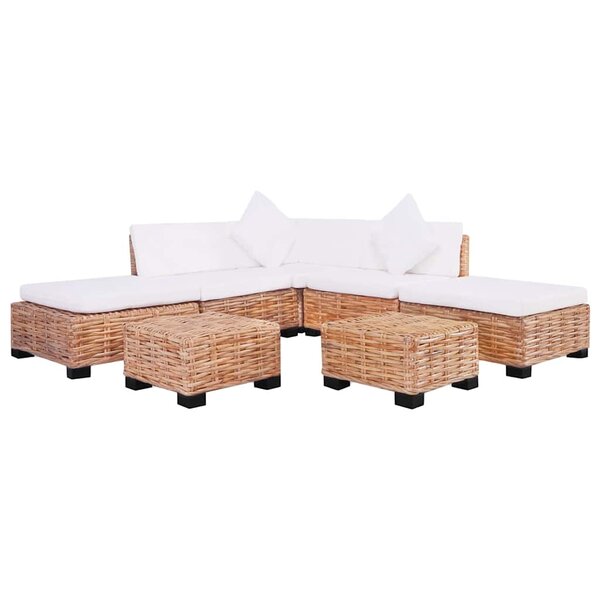 vidaXL Ensemble de canapés 18 Pièces Rotin naturel