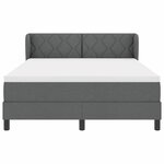 vidaXL Lit à ressorts avec matelas Gris foncé 140 x 200 cm tissu
