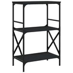 vidaXL Bibliothèque à 3 niveaux noir 59x35x90 5 cm bois d'ingénierie