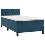 vidaXL Sommier à lattes de lit avec matelas LED Bleu foncé 100x200 cm