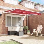 vidaXL Auvent Rétractable Rouge 350 x 250 cm Polyester et Aluminium