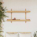 vidaXL Étagère Murale avec étagère Marron 100 x 26 x 60 cm Bambou