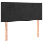 vidaXL Sommier à lattes de lit avec matelas LED Noir 90x190 cm Velours