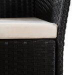 vidaXL Chaises d'extérieur lot de 2 avec coussins Résine tressée Noir