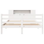 vidaXL Lit bibliothèque sans matelas blanc 150x200 cm bois pin massif