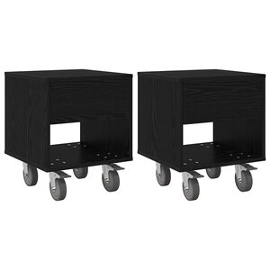 vidaXL Table de chevet 2 Pièces Chêne noir 40 5 x 40 x 48 cm