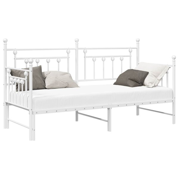 vidaXL Cadre de lit de jour Blanc 75 x 190 cm Acier