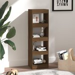 vidaXL Bibliothèque/Séparateur de pièce Chêne Marron 40x30x135 cm