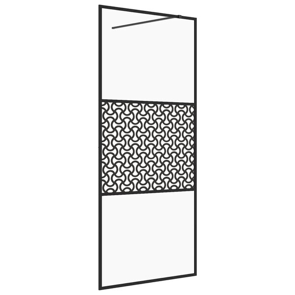 vidaXL Paroi de douche avec verre ESG transparent 80x195 cm Noir