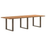 vidaXL Table à manger marron clair bois de chêne massif rectangulaire