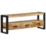 vidaXL Meuble TV 120x30x45 cm Bois massif de manguier
