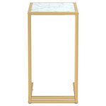 vidaXL Table d'appoint ordinateur Marbre blanc 50x35x65cm Verre trempé