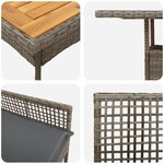 vidaXL Ensemble de Salle à Manger de Jardin 3 Pièces avec Coussins Gris Poly Rattan