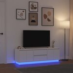 vidaXL Meuble TV avec lumières LED blanc 160 5x41x50 cm