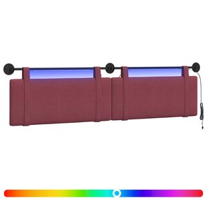 vidaXL Tête de lit suspendue Bordeaux Tissu