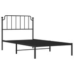 vidaXL Cadre de lit métal avec tête de lit noir 100x190 cm