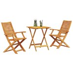 vidaXL Ensemble bistro pliant 3 Pièces Marron Bois d'Acacia Massif