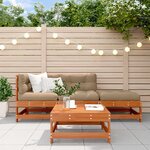 vidaXL Ensemble de salon de jardin 4 Pièces Brun cire Bois de pin massif
