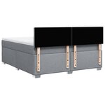 vidaXL Sommier à lattes de lit avec matelas Gris clair 180x200cm Tissu