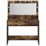 vidaXL Coiffeuse Chêne fumé 100 x 41 x 135 cm Bois d'ingénierie