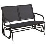 vidaXL Banc oscillant de jardin noir 120 5x76x86 5 cm textilène/acier