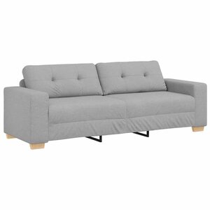 vidaXL Sofa 3 places avec coussin Gris nuage tissu