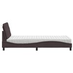 vidaXL Lit avec matelas marron foncé 80x200 cm tissu