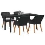 vidaXL Ensemble de salle à manger pour jardin 5 Pièces Noir polyrotin