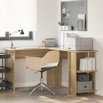 vidaXL Bureau d'angle avec rangement chêne de Sonoma 140x113 5x75cm