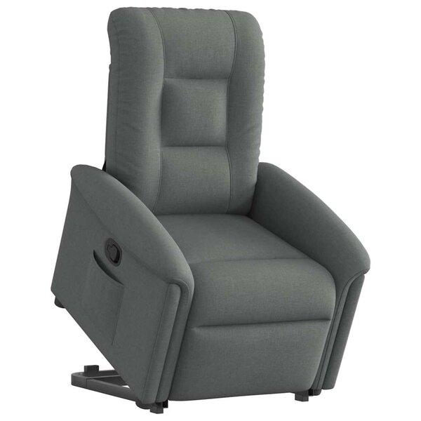 vidaXL Fauteuil inclinable Gris foncé Tissu