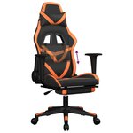 vidaXL Chaise de jeu avec repose-pied Noir et orange Similicuir