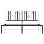 vidaXL Cadre de lit métal sans matelas avec tête de lit noir 140x190cm