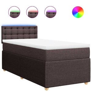vidaXL Sommier à lattes de lit avec matelas Marron foncé 100x200 cm