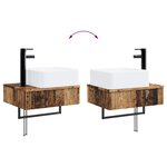 vidaXL Basin de lavage mural Bois ancien 53 x 35 x 39 cm