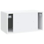 vidaXL Meuble TV mural 59 5 x 31 x 30 cm Blanc Bois d'ingénierie