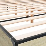 vidaXL Cadre de lit chêne sonoma 150x200 cm bois d'ingénierie et métal