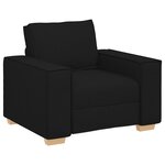 Canapé 3 pièces vidaXL avec coussins en tissu noir