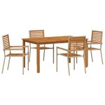 vidaXL Ensemble de salle à manger pour jardin 5 Pièces Beige Poly rotin