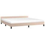 vidaXL Cadre de lit avec tête de lit sans matelas cappuccino 200x200cm