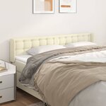 vidaXL Tête de lit avec oreilles Crème 183x16x78/88 cm Similicuir