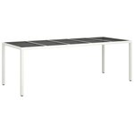 vidaXL Ensemble à manger de jardin et coussins 9 Pièces blanc rotin verre