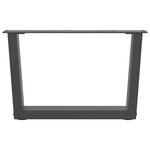 vidaXL Pieds de table basse en forme de V  2 pièces  anthracite  50 x (30-31 3) cm  acier